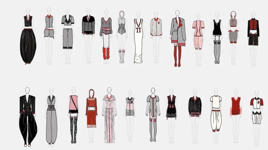 Illustrated line-up of the whole collection.